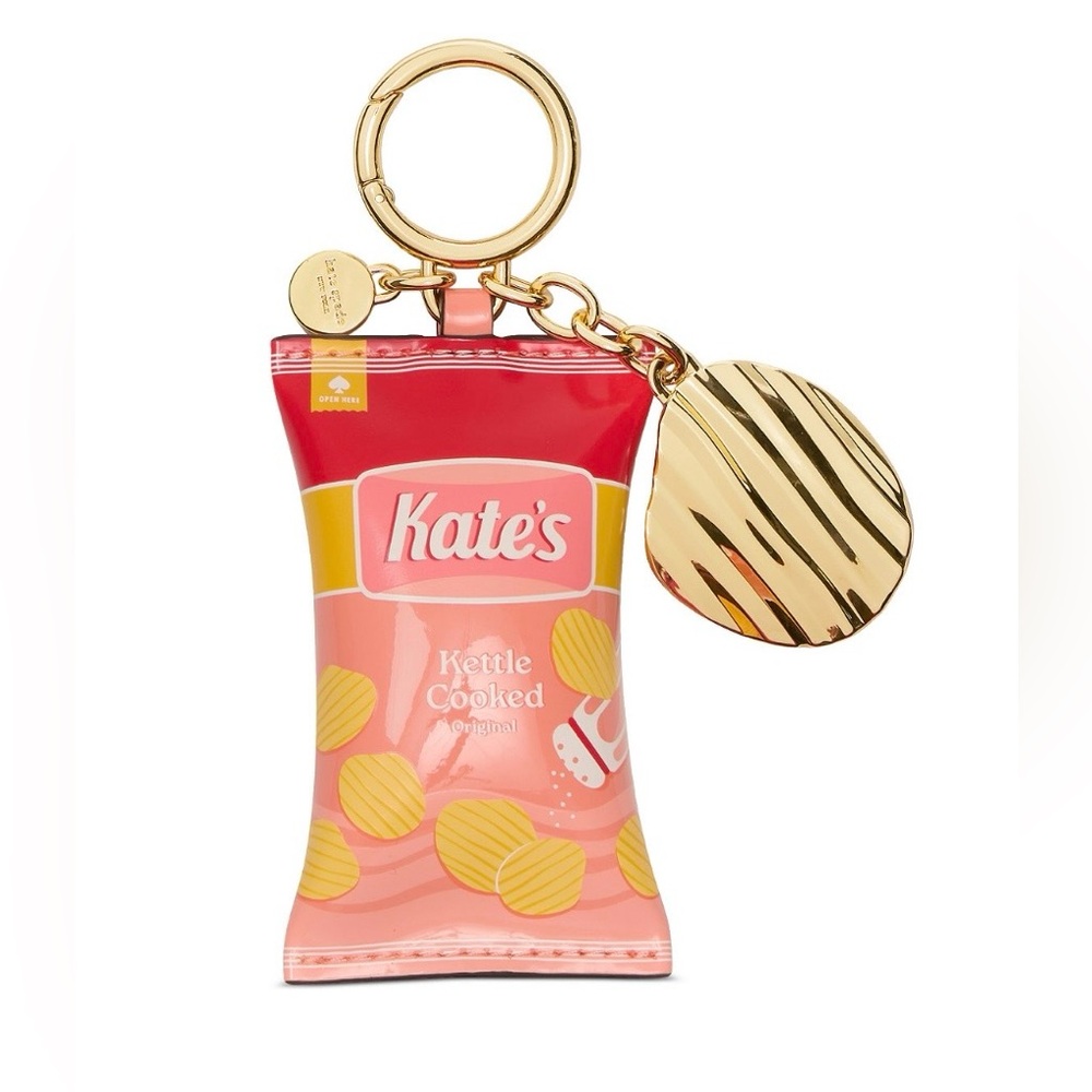 Kate Spade New York Snack Time Patent Key Fob Bag Charm Kate’s Chips